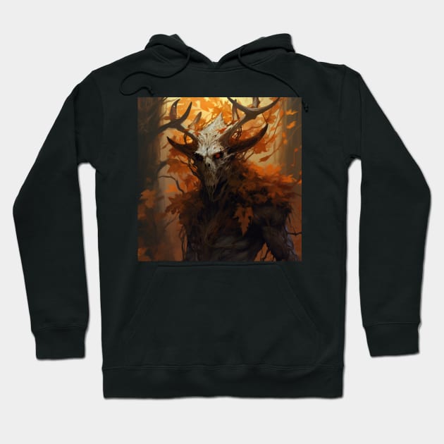 a creature with horns and leaves Hoodie by Alekxemko